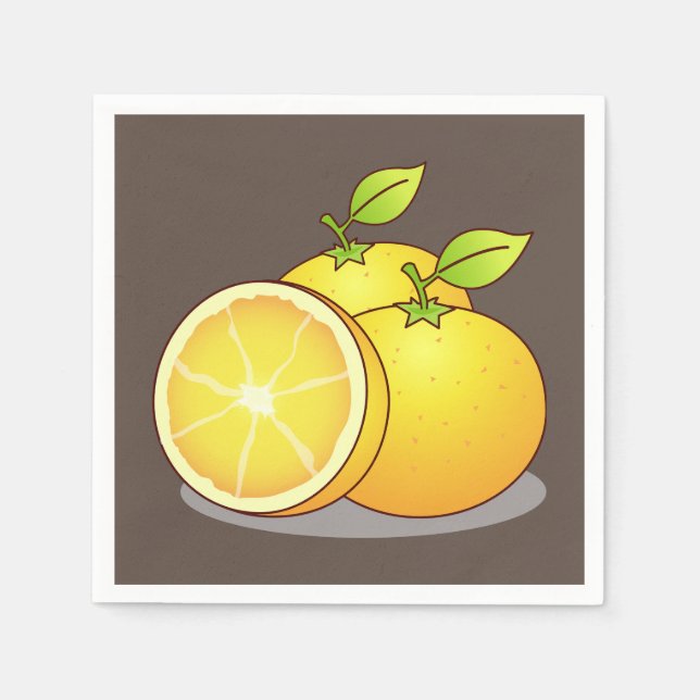 Serviette En Papier Oranges juteuses fruit amusant (Devant)