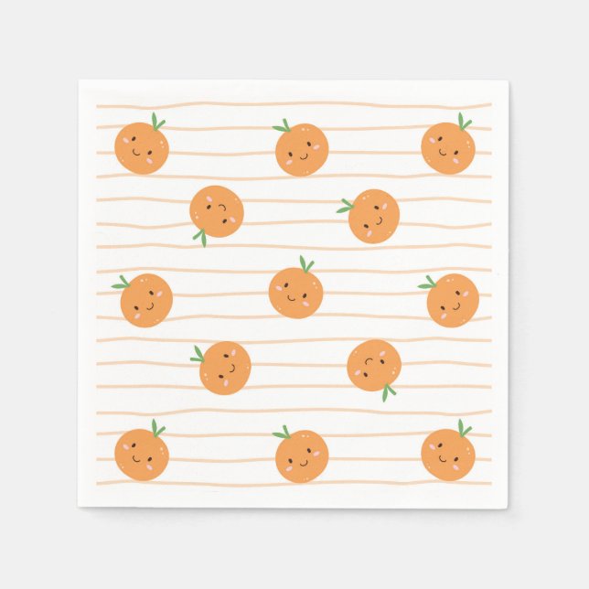 Serviette En Papier Oranges mignonnes Imprimer - Napkins (Devant)