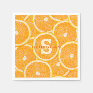 Serviette En Papier Oranges personnalisées monogramme papier serviette