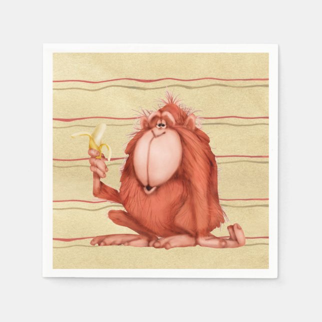 Serviette En Papier Orangutan - Napkins (Devant)
