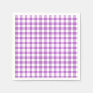Serviette En Papier Orchidée Gingham Classique Violet