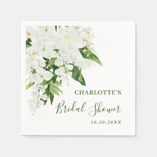 Serviette En Papier Orchidées Blanches Élégantes SHOWER BOHÉMIEN DE MA