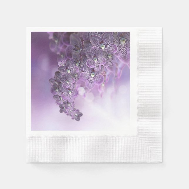 Serviette En Papier Orchidées de fleurs violettes (Devant)