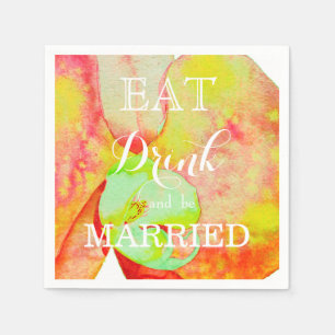 Serviette En Papier Orchidées des Caraïbes, fleurs d'aquarelle tropica