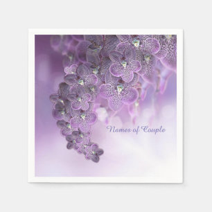 Serviette En Papier Orchidées fleurs violettes pourpres en fleurs