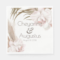 Orchidées romantiques et herbe de la pampa