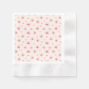 Serviette En Papier Orchidées rose pastel