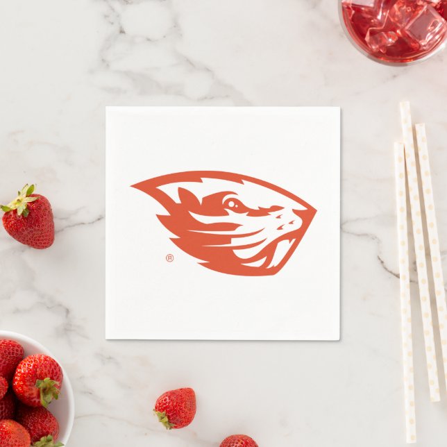 Serviette En Papier Oregon State Beavers | Tête de castor (En situation)