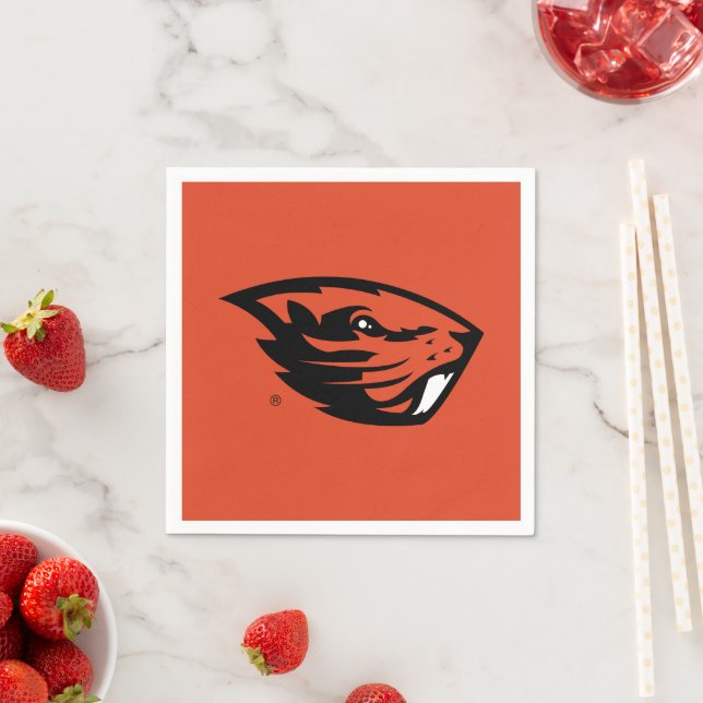 Serviette En Papier Oregon State Beavers | Tête de castor (En situation)
