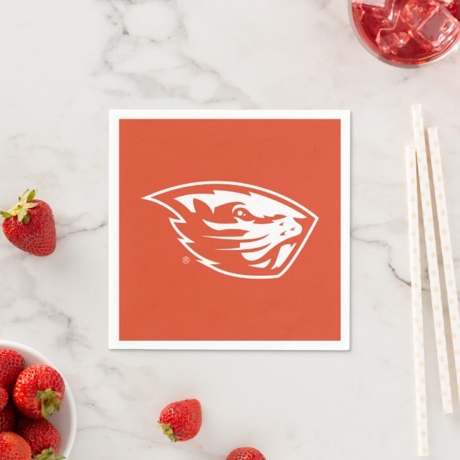 Serviette En Papier Oregon State Beavers | Tête de castor (En situation)