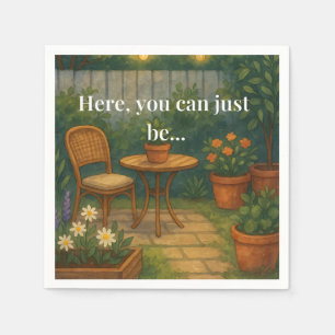 Serviette En Papier Oreiller Jardin Cosy - 'Ici, Vous Pouvez Être'