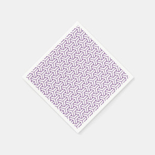 Serviette En Papier Oriental violet blanc Ayame Japon Motif Bishamon