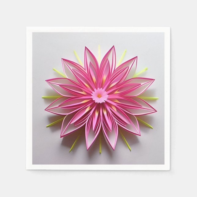 Serviette En Papier Origami rose complexe (Devant)