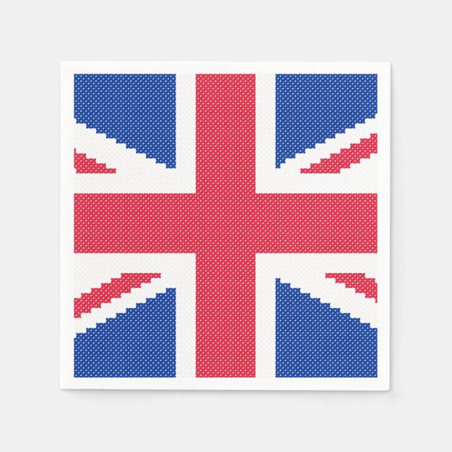 Serviette En Papier Original cross-stitch design Union Jack (Devant)