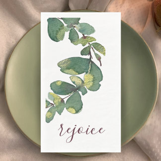 Serviette En Papier Original Watercolor Greenery Custom Christmas