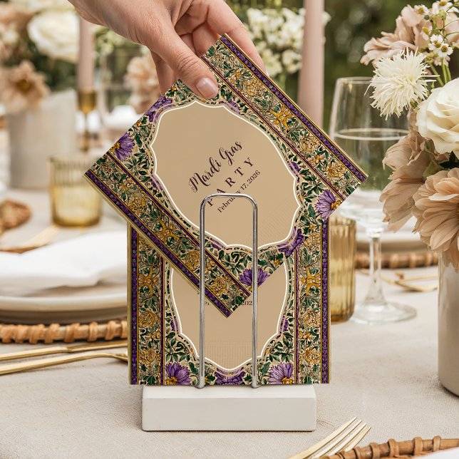 Serviette En Papier Ornate Framed Mardi Gras Masquerade (Créateur téléchargé)