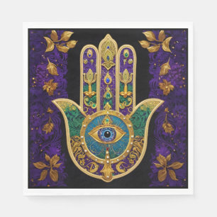 Serviette En Papier Ornate Gold Troisième Oeil Hamsa