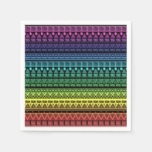 Serviette En Papier Ornement arc-en-ciel coloré