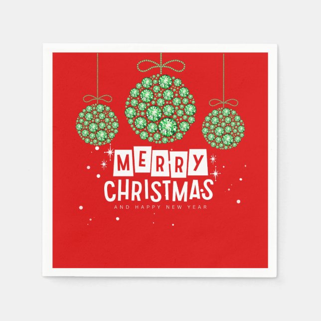 Serviette En Papier Ornement de Noël (Devant)