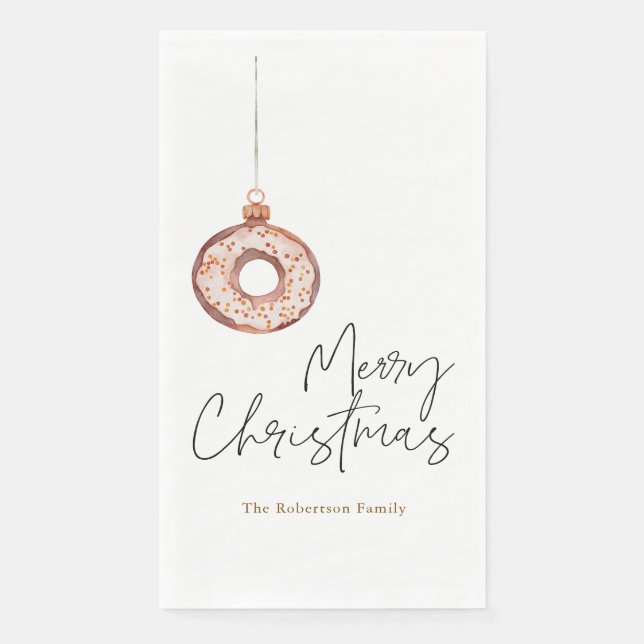 Serviette En Papier Ornement de Noël minimaliste en forme de beignet (Devant)