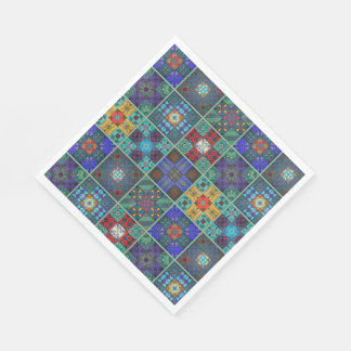 Serviette En Papier ornement en mosaïque vintage talavera