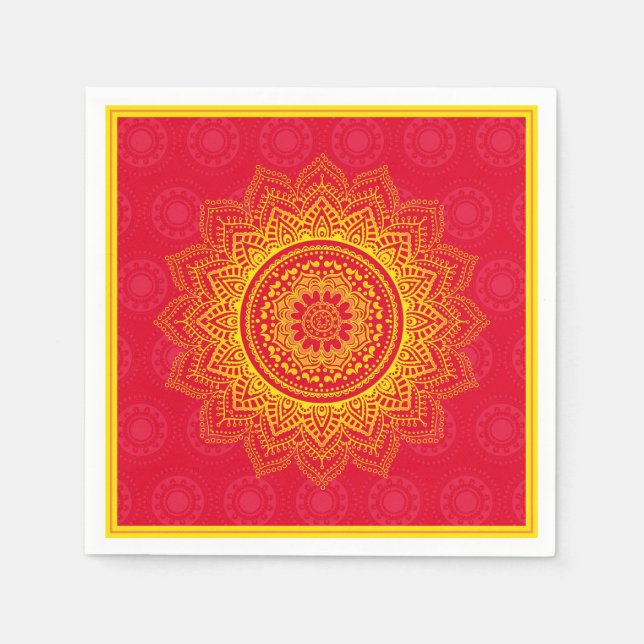 Serviette En Papier Ornement indien (Devant)