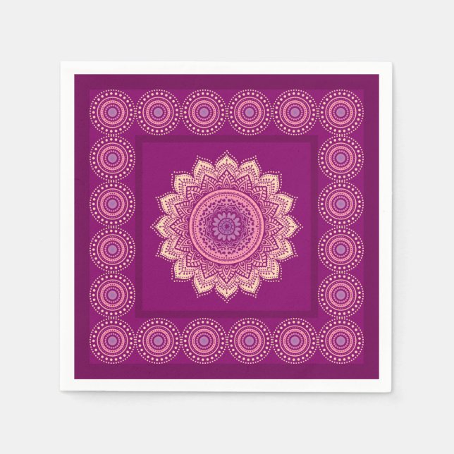 Serviette En Papier Ornement indien (Devant)