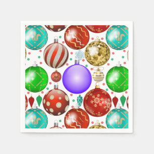 Serviette En Papier Ornements de Noël Balls colorés motif