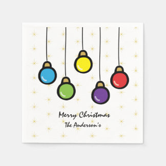 Serviette En Papier Ornements de Noël suspendus avec étoile dorée