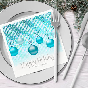 Serviette En Papier Ornements de Noël Turquoise ID251