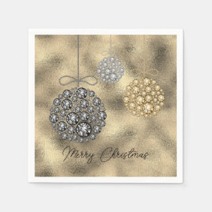 Serviette En Papier Ornements or élégants Joyeux Noël