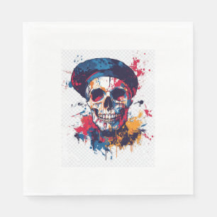 Serviette En Papier Os créatifs - Crâne d'artiste amusant