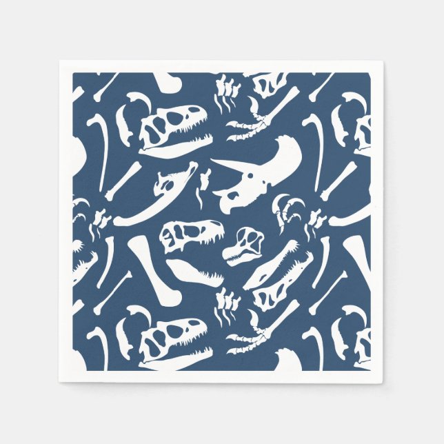 Serviette En Papier Os de dinosaure (bleu) (Devant)