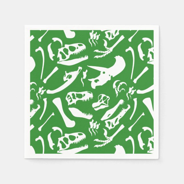 Serviette En Papier Os de dinosaure (vert) (Devant)