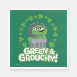Serviette En Papier Oscar   Green & Grouchy !