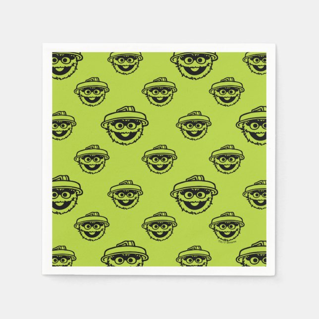 Serviette En Papier Oscar the Grouch Green Pattern (Devant)