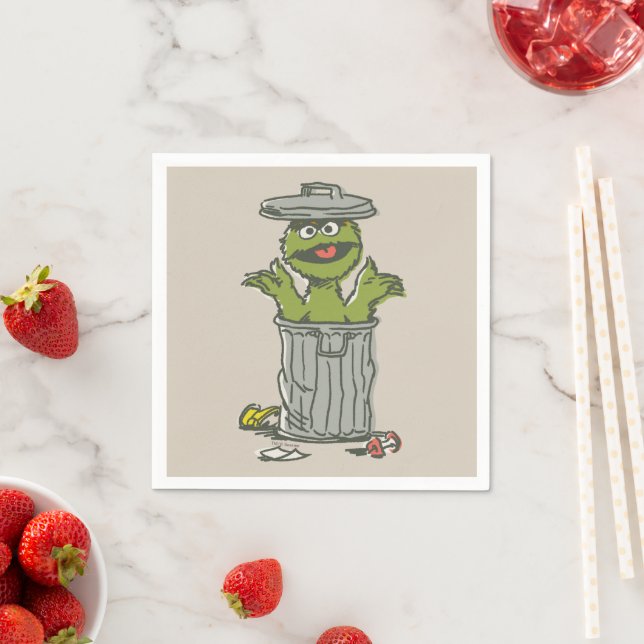 Serviette En Papier Oscar the Grouch Vintage (En situation)