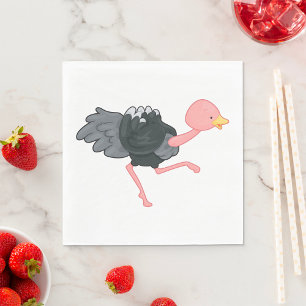 Serviette En Papier Ostrich Running