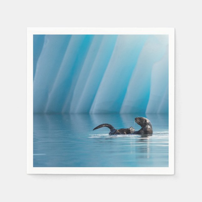 Serviette En Papier Otter de mer joueuse (Devant)