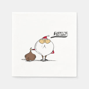 Serviette En Papier Où est la livraison de Noël Père Noël