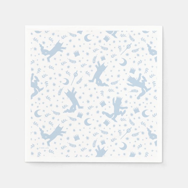 Serviette En Papier Où les choses sauvages Fleur Bleue (Devant)