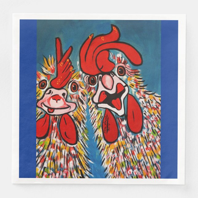 SERVIETTE EN PAPIER OÙ PAS DE POULET (Devant)