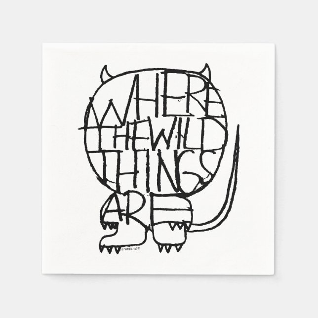 Serviette En Papier Où sont les choses sauvages | Croquis par objet sa (Devant)