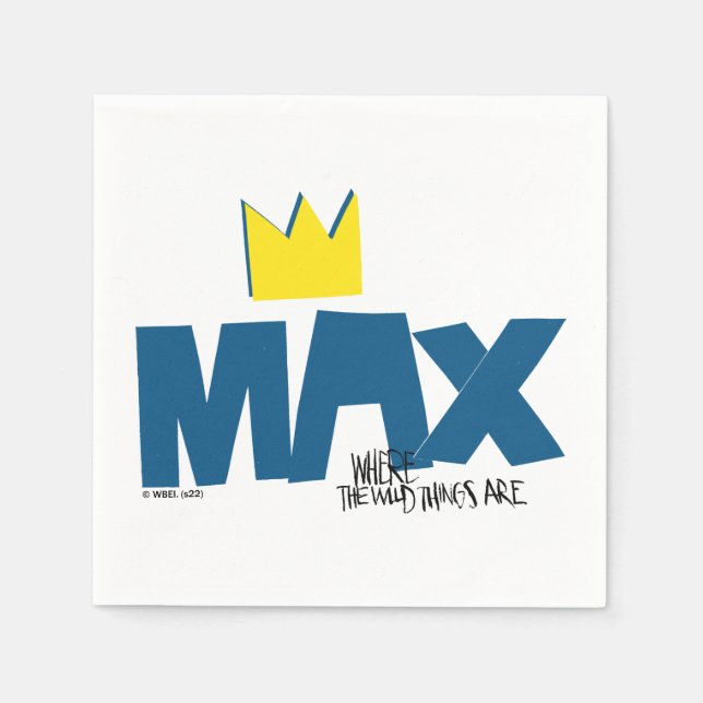 Serviette En Papier Où sont les choses sauvages | Max et Couronne (Devant)