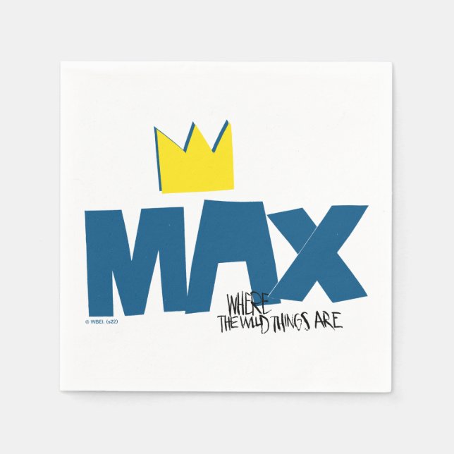 Serviette En Papier Où sont les monstres | Max et couronne (Devant)