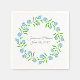 Serviette En Papier Oubliez-moi non aquarelle Floral Wreath