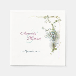 Serviette En Papier Oubliez-moi non design mariage