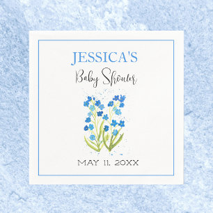 Serviette En Papier Oubliez-moi pas Fleurs bleues Baby shower fille