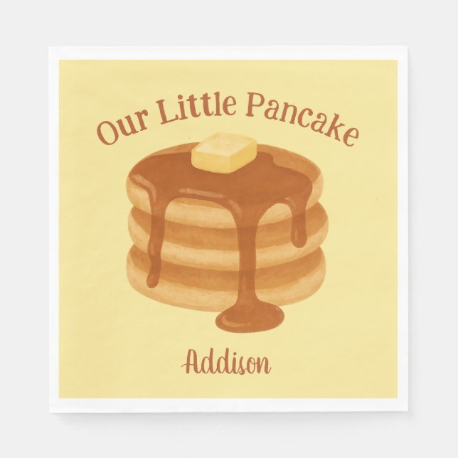 Serviette En Papier Our Little Pancake Breakfast Brunch Theme Custom (Devant)