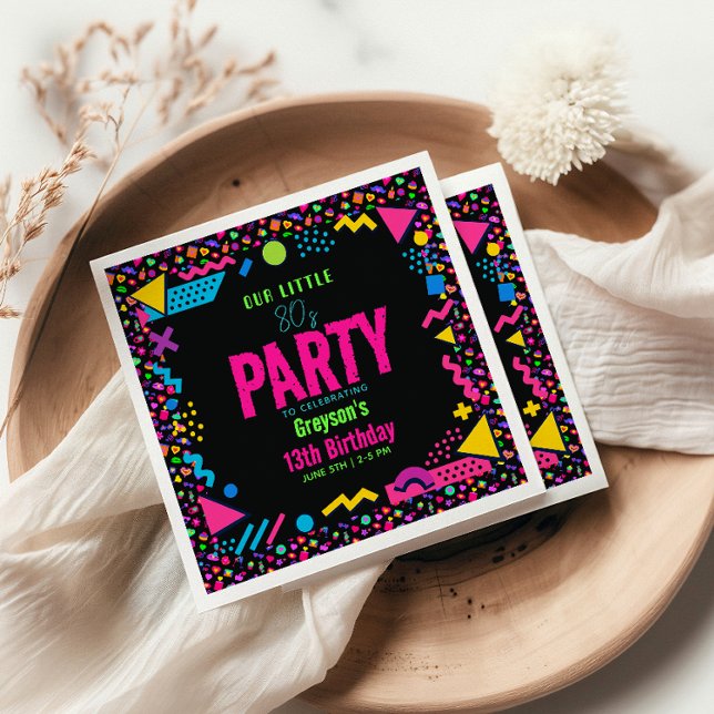 Serviette En Papier our little Retro Neon 80's Birthday Party (our little Retro Neon 80's Birthday Party Napkins
#RetroBirthdayParty #80sBirthday #NeonPartyDecor )